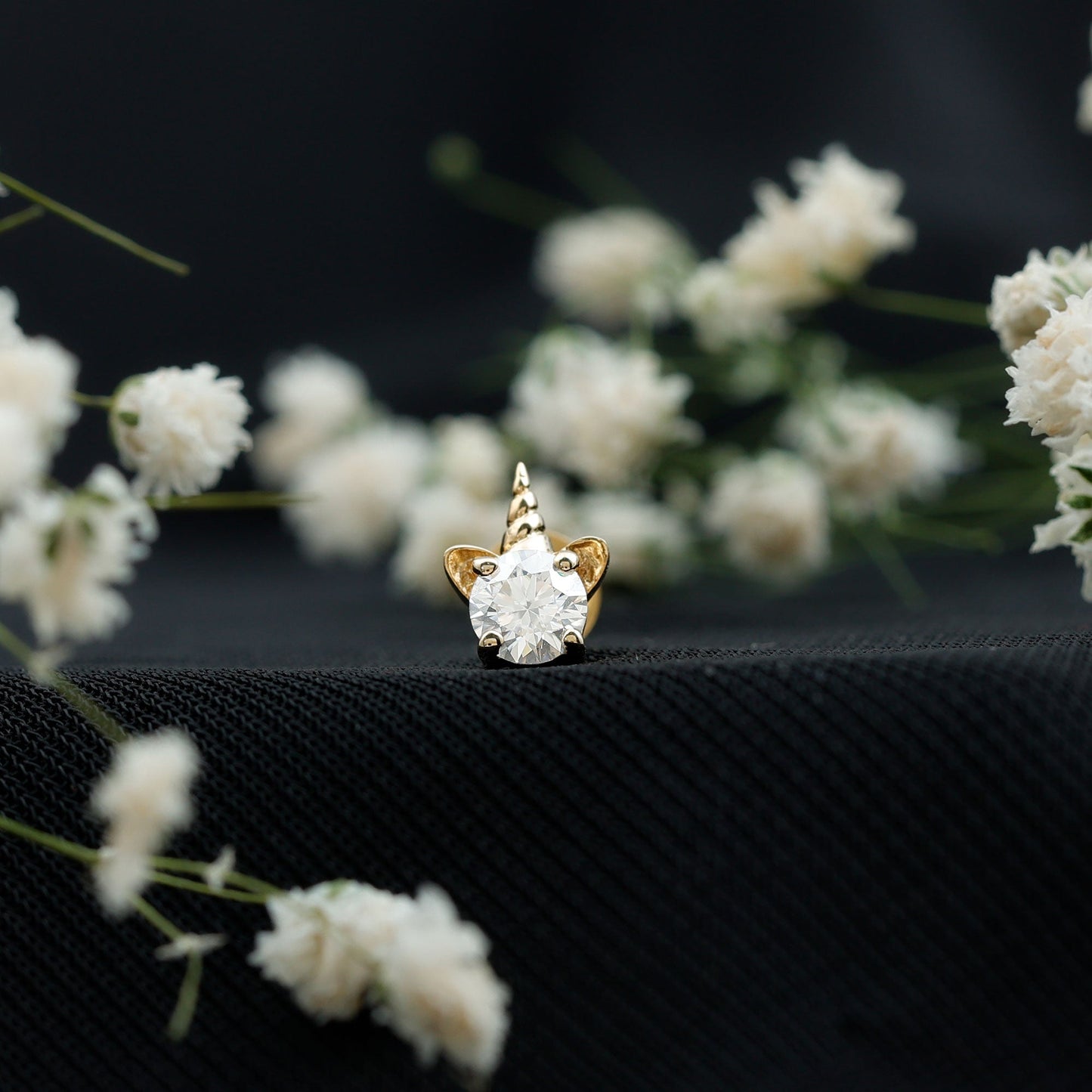 Cute Moissanite Unicorn Helix Earring for Women