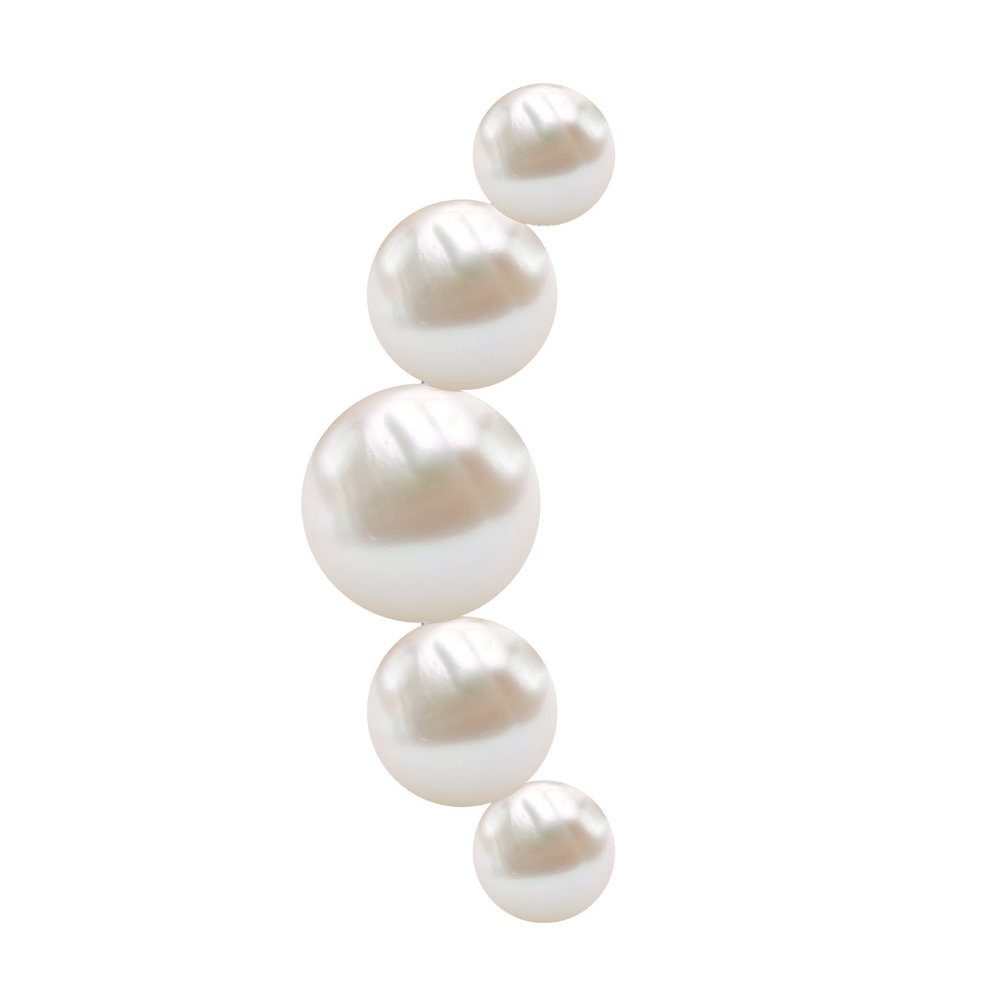 Round Freshwater Pearl Crawler Earring for Women