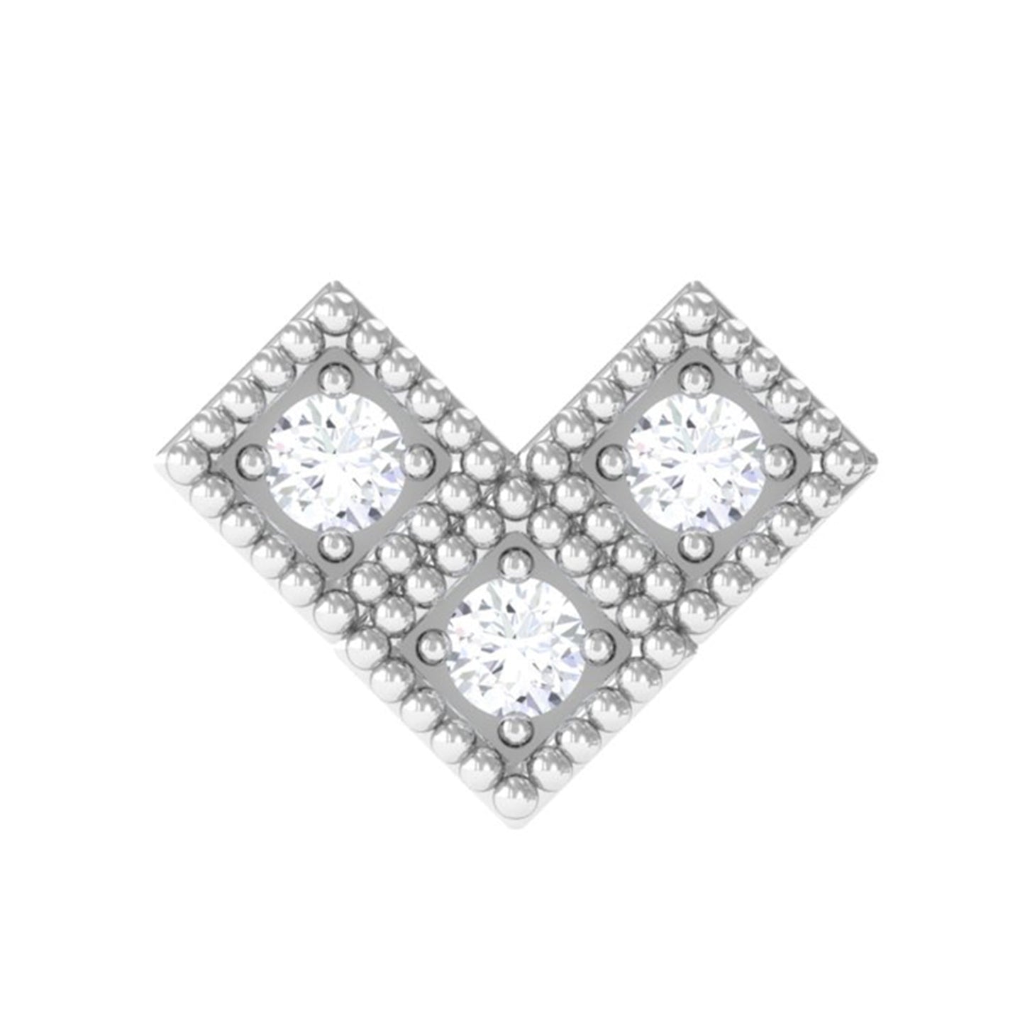 Round Diamond V Shape Earring for Helix Earring