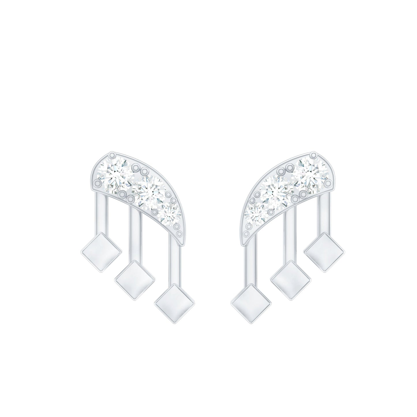 Real Diamond Music Note Earring for Cartilage Piercing