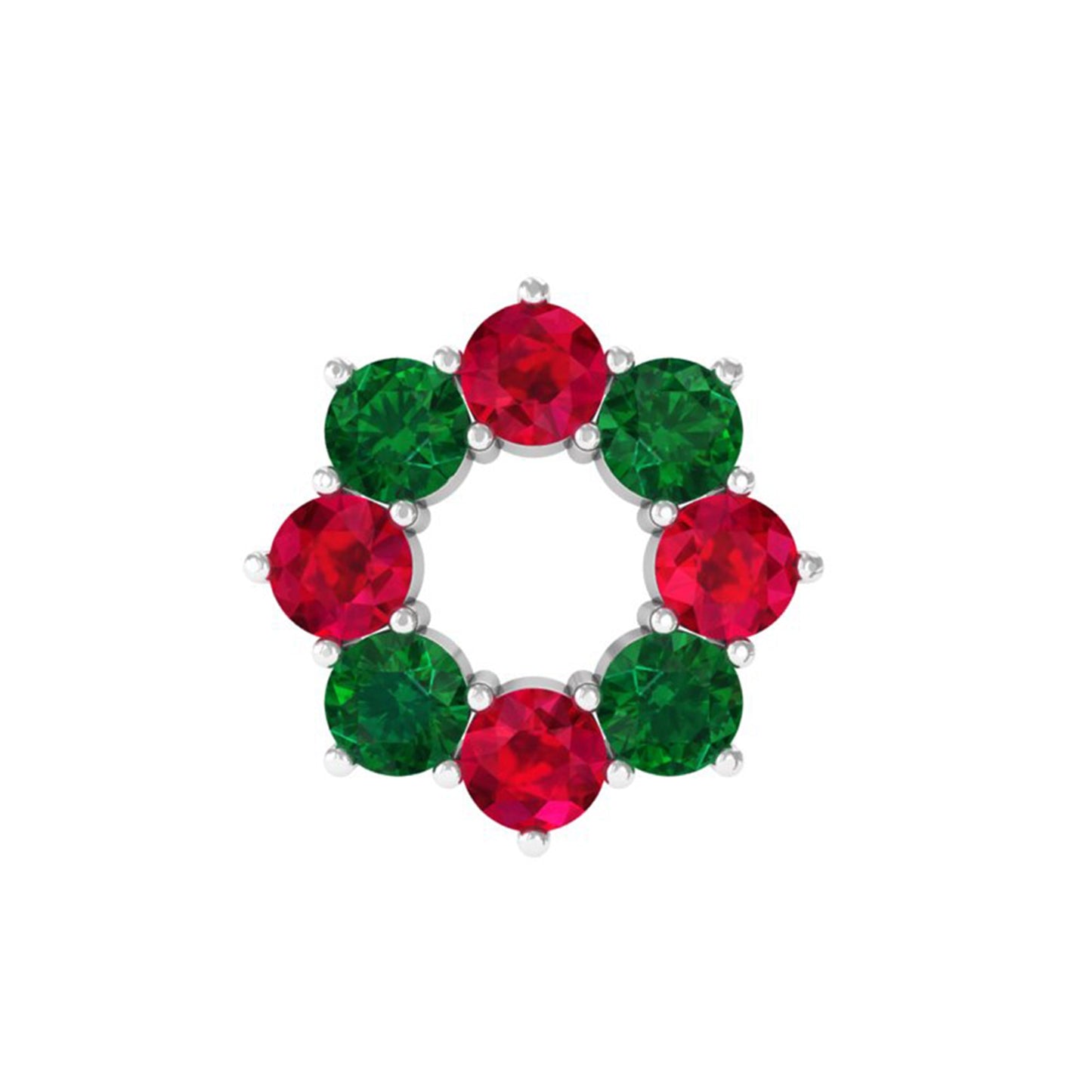 Lab Created Ruby and Created Emerald Wreath Helix Earring