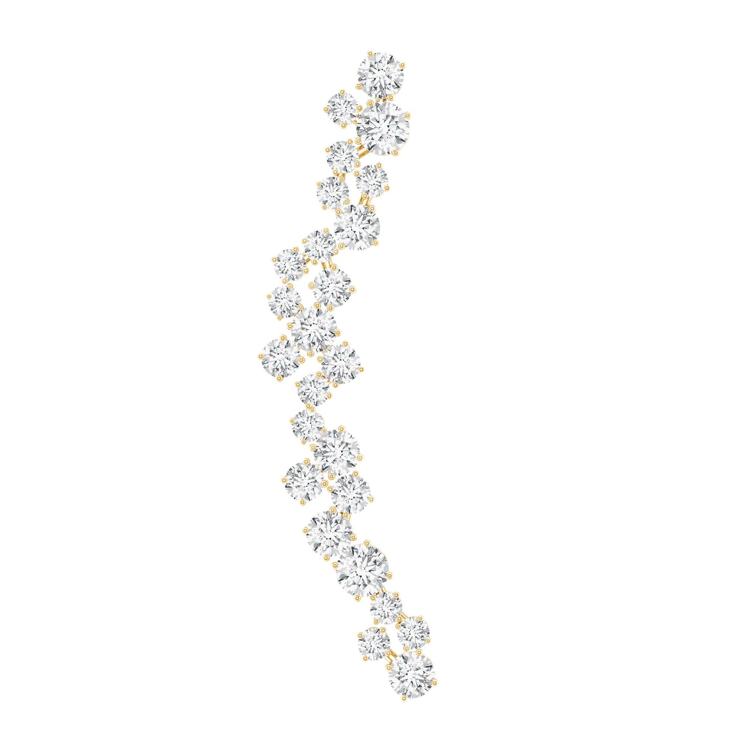 Diamond Cluster Climber Earring for Helix Piercing