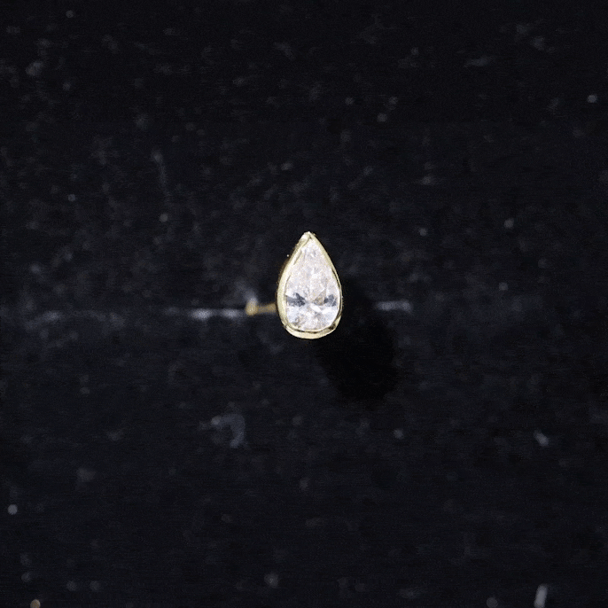Pear Shape Diamond Solitaire Cartilage Earring