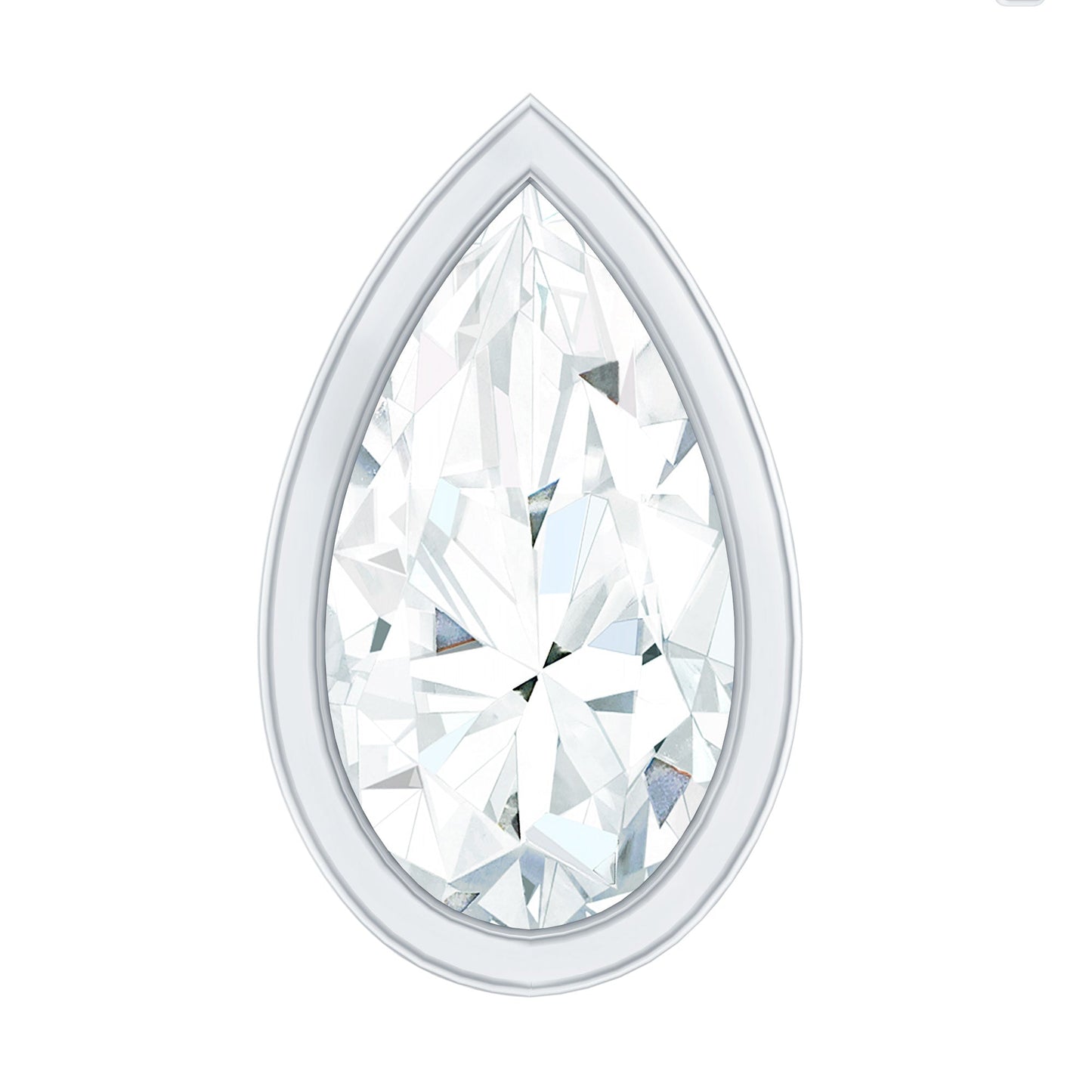 Pear Shape Diamond Solitaire Cartilage Earring