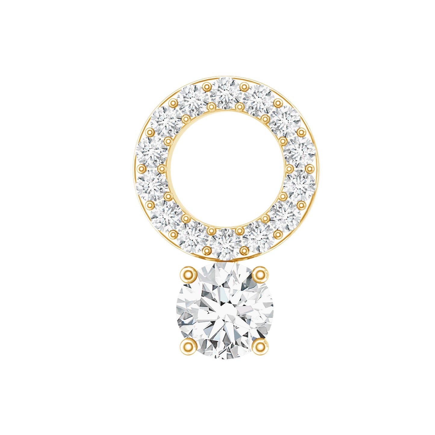 Minimalist Diamond Open Circle Helix Earring