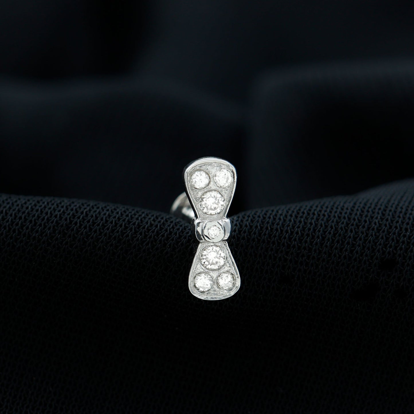 Diamonds Bow Cartilage Piercing Earring