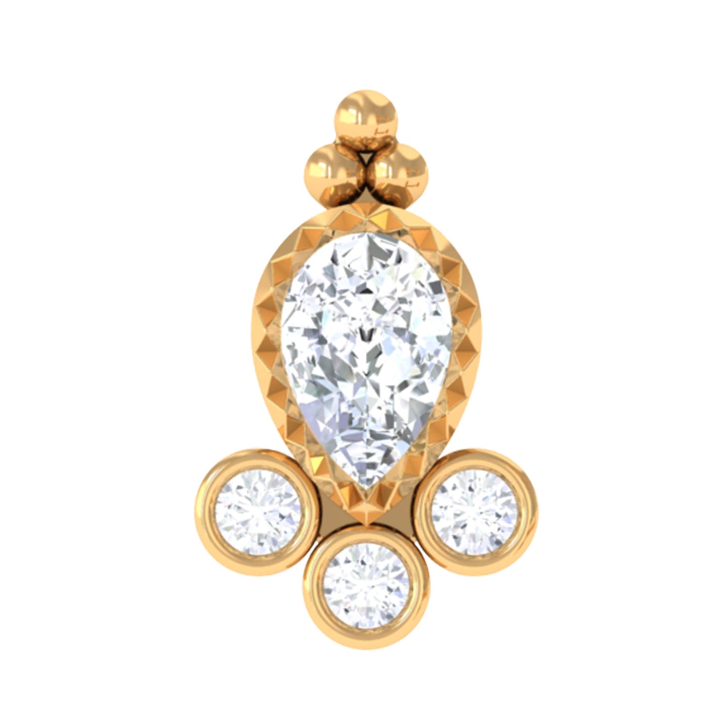 Minimal Diamond Tragus Earring in Beaded Bezel Setting