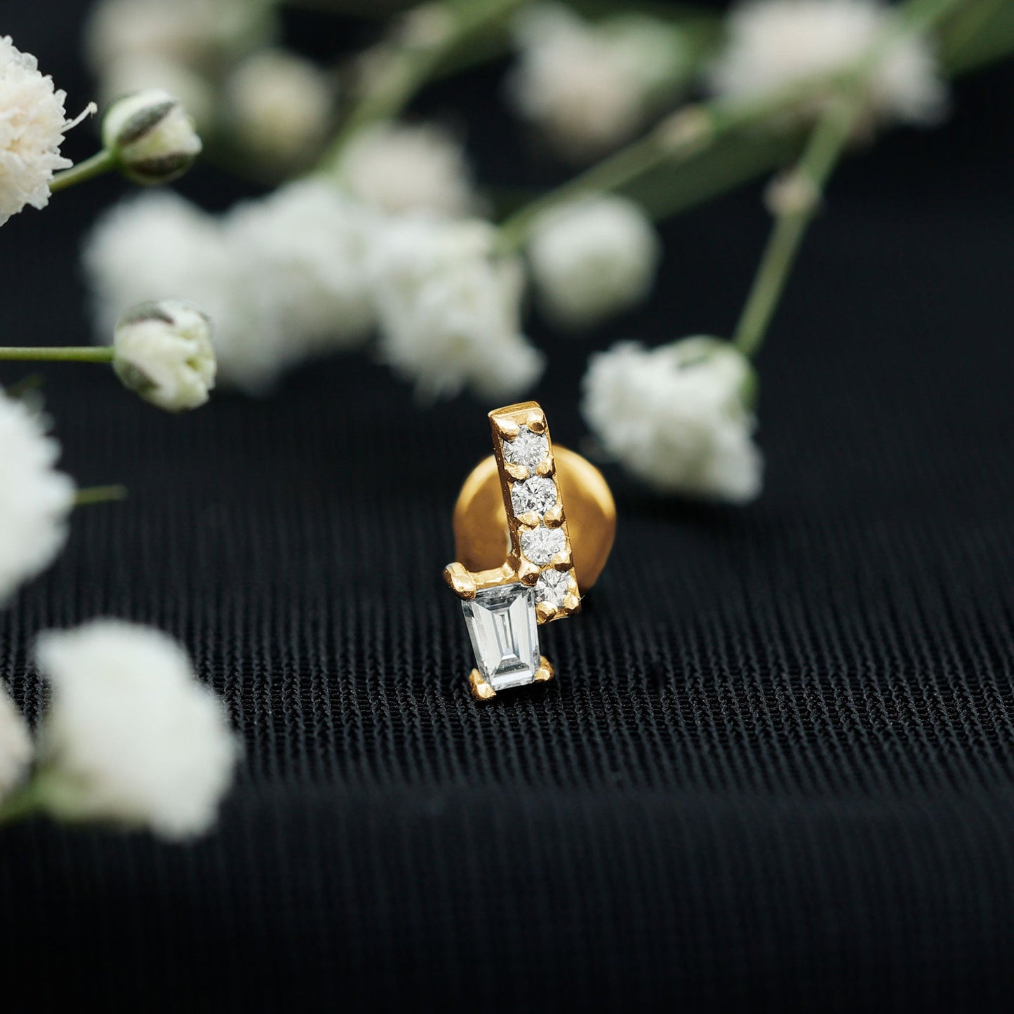 Minimalist Diamond Tragus Piercing Earring
