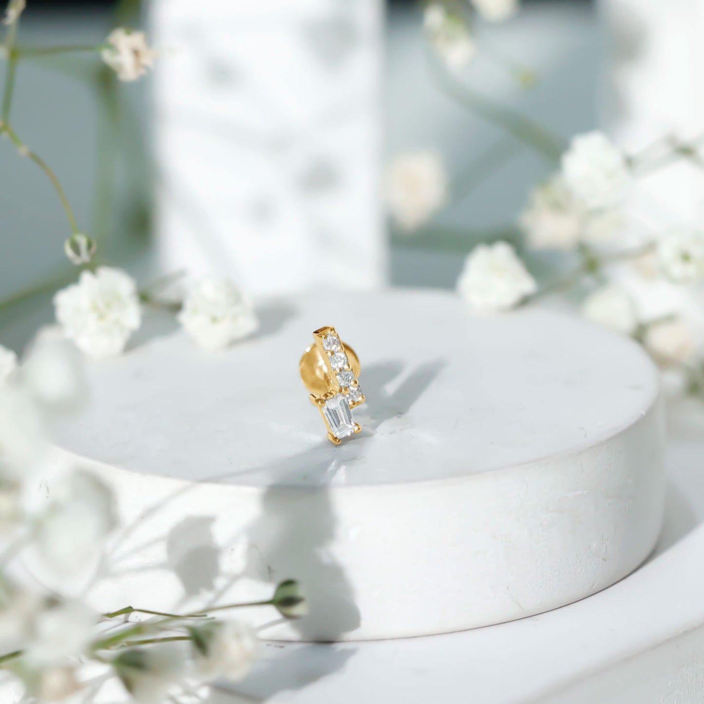 Minimalist Diamond Tragus Piercing Earring