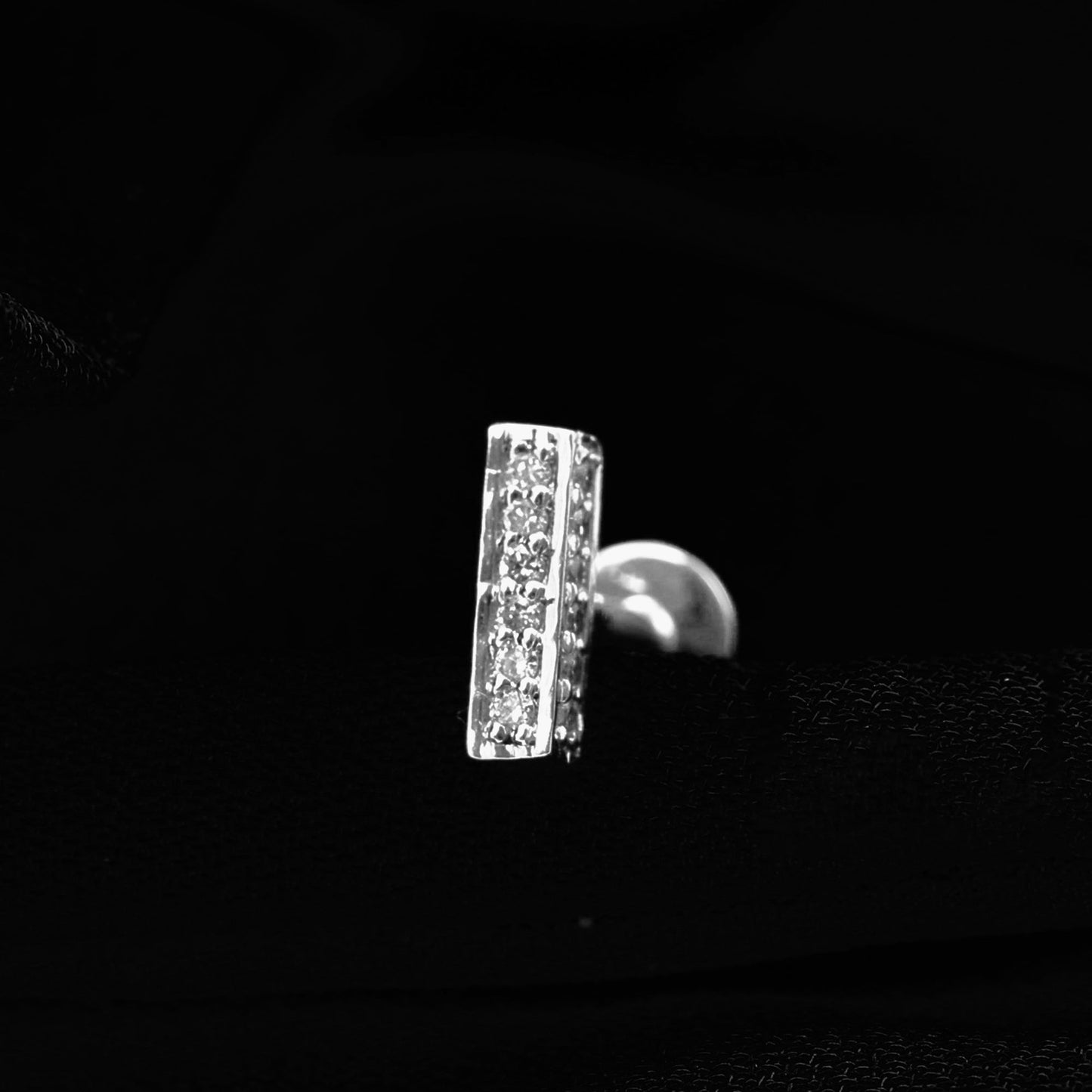 Diamond Bar Earring for Tragus Piercing