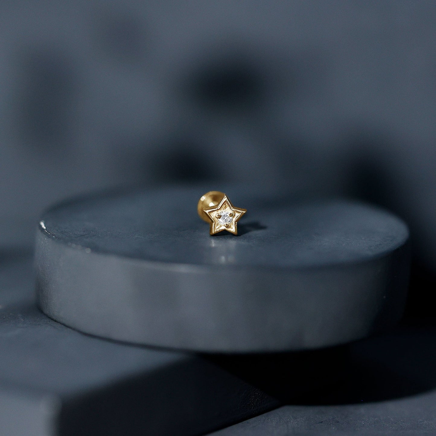 Dainty Diamond Star Earring for Tragus Piercing