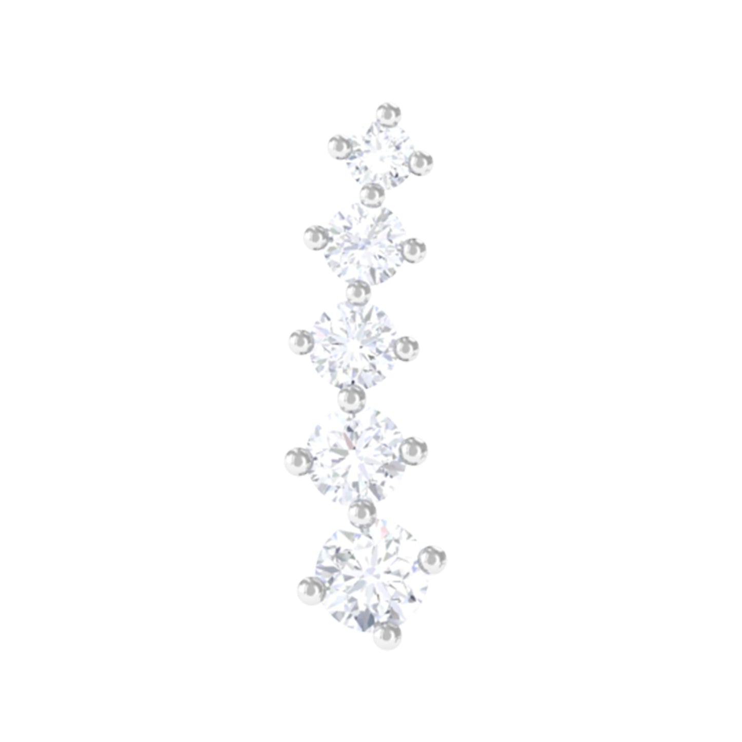 Minimal Graduated Diamond Crawler Earring