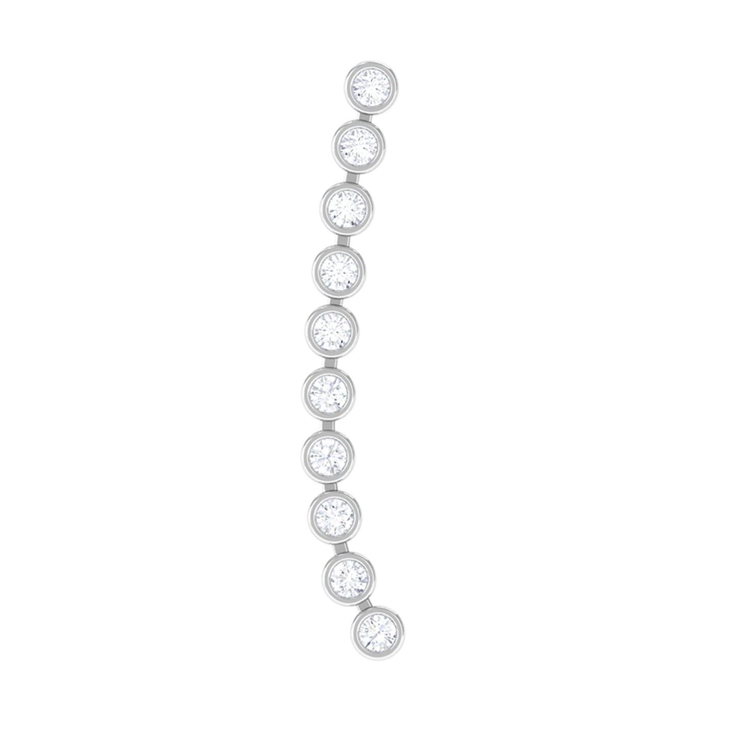 Diamond Ear Climber Earring for Cartilage Piercing
