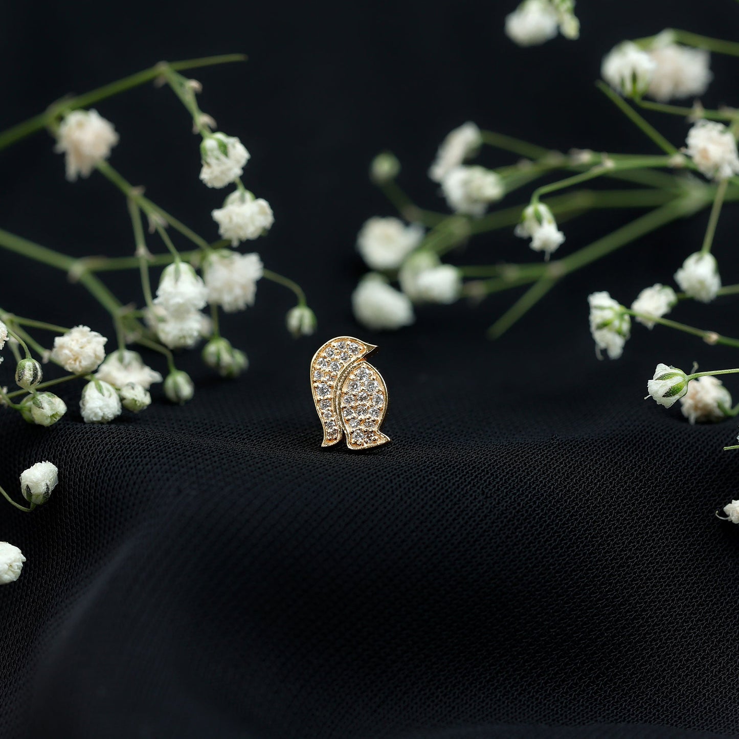 Cute Diamond Penguin Earring for Cartilage Piercing