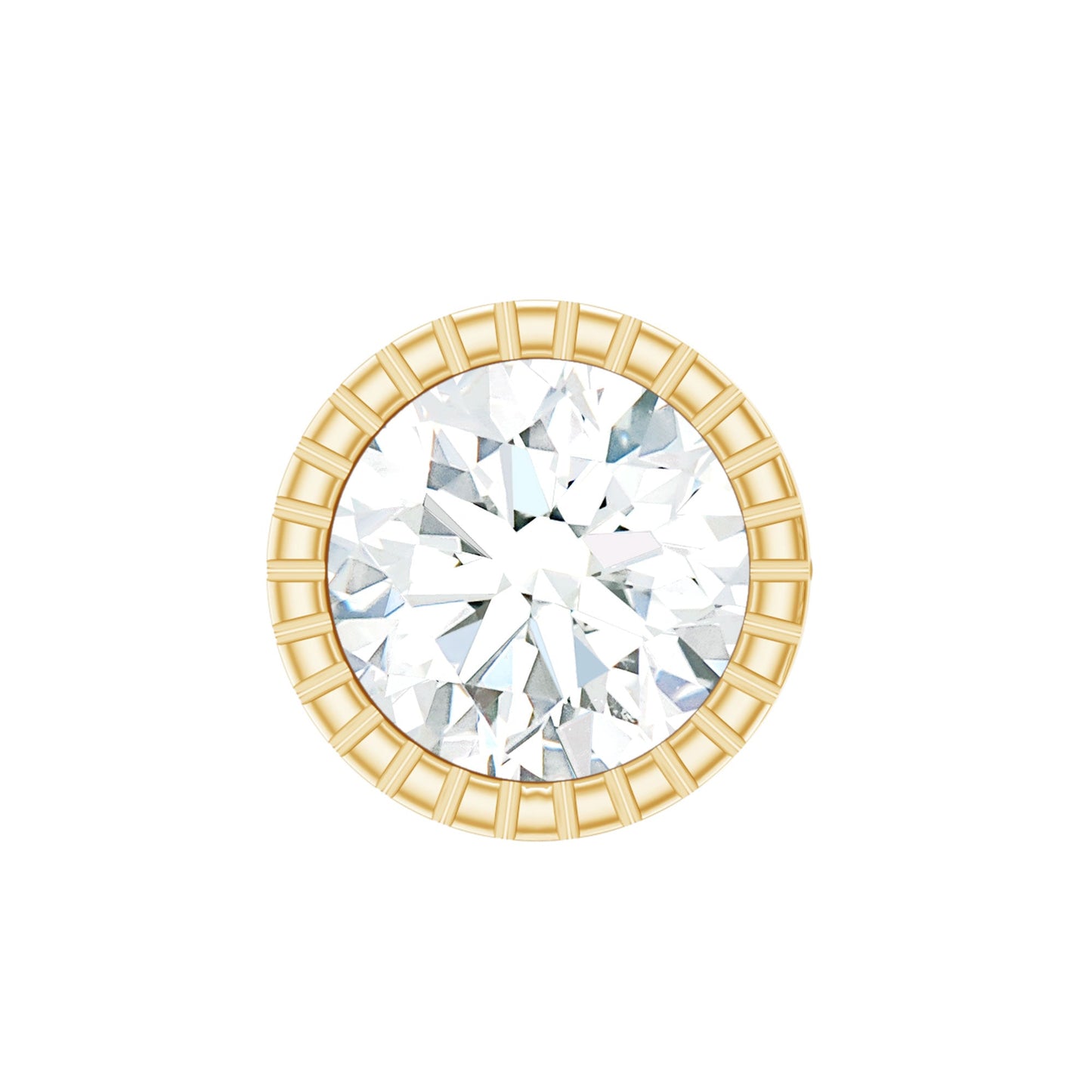 Bezel Set Diamond Solitaire Stud Earring for Helix Piercing