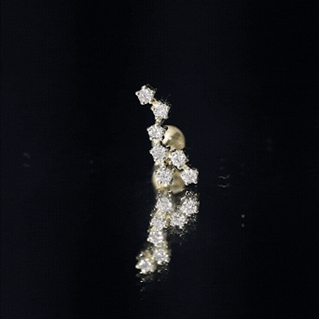 Diamond Virgo Constellation Earring for Cartilage Piercing