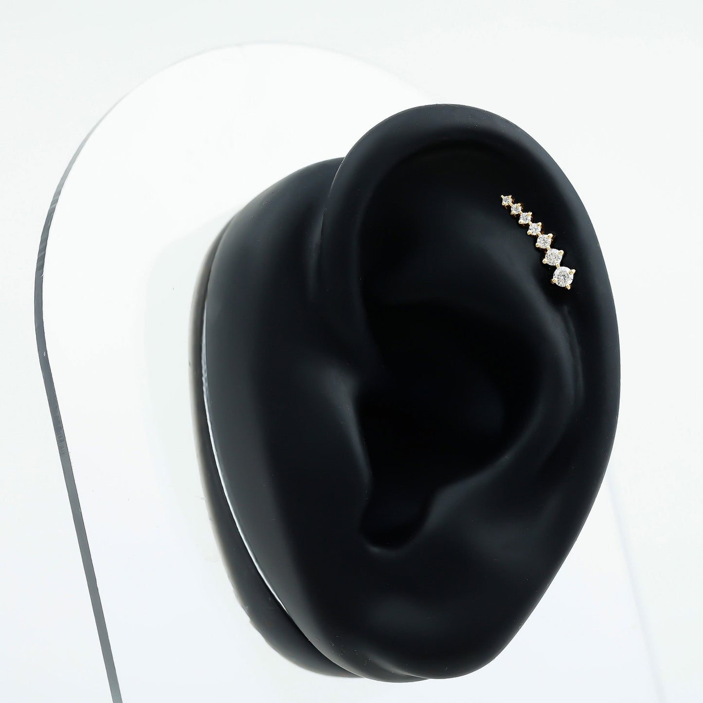 Graduated Style Diamond Ear Climber Earring