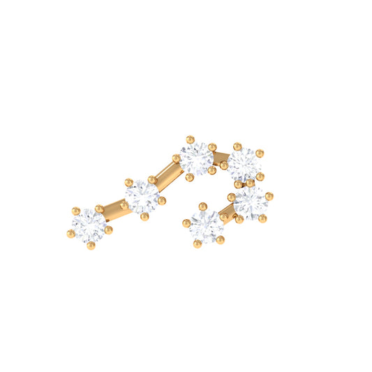 Diamond Cancer Zodiac Ear Crawler Earring