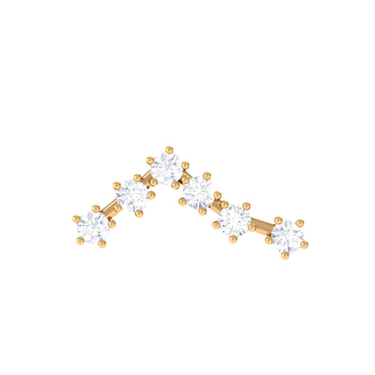 Diamond Pisces Zodiac Earring for Cartilage Piercing