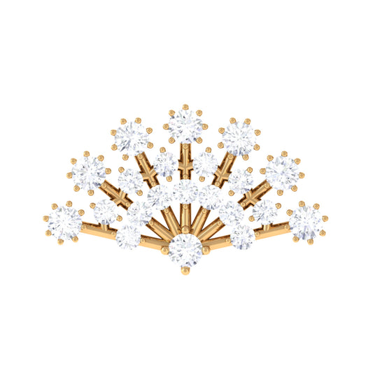 Unique Diamond Fan Cartilage Earring for Women