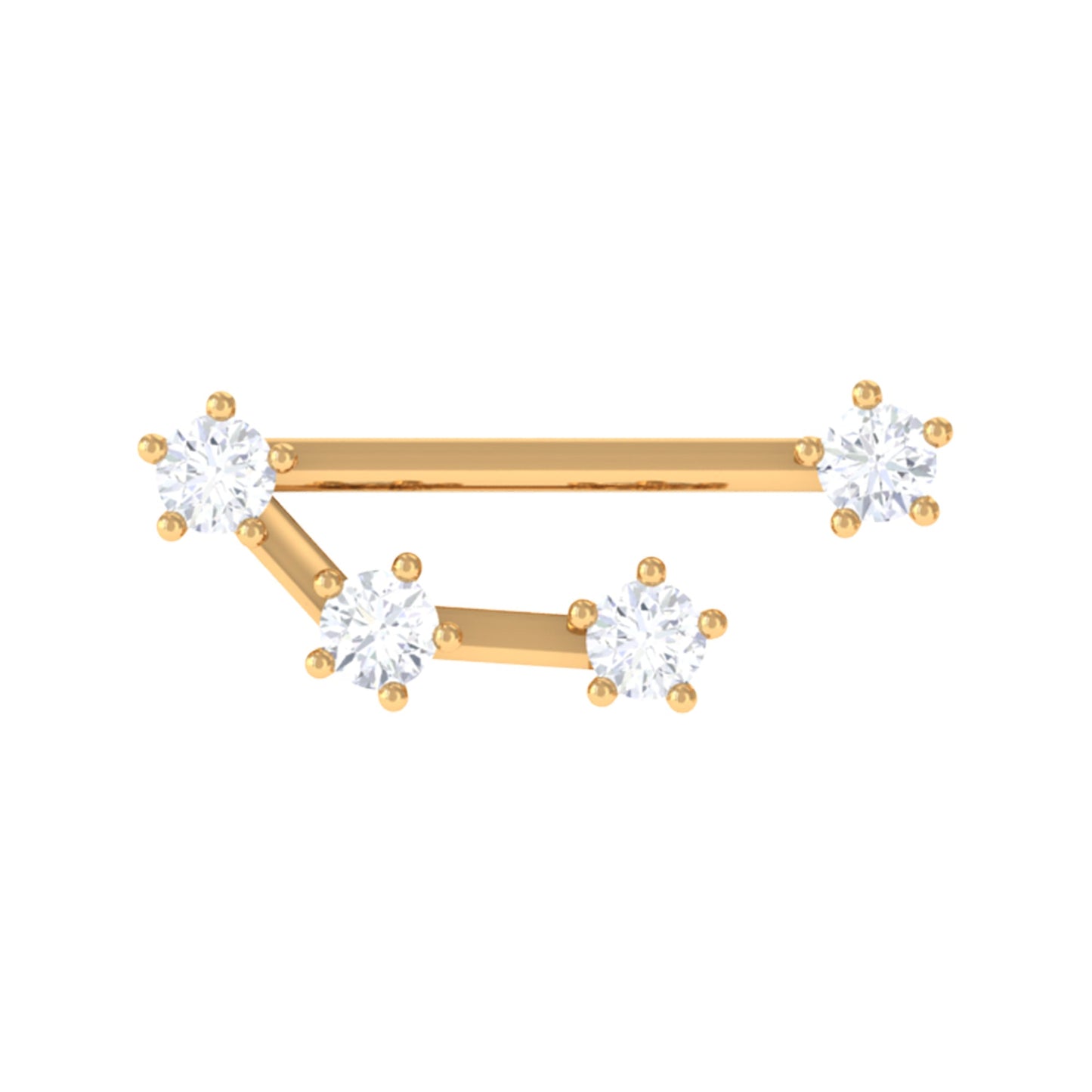 Certified Diamond Aries Zodiac Constellation Earring for Helix Piercing