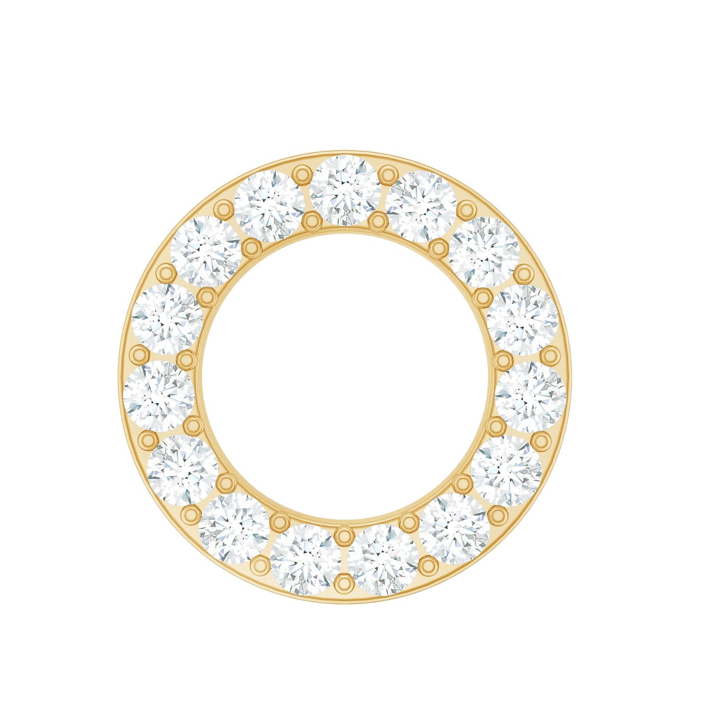 Simple Diamond Open Circle Earring with Flat Back