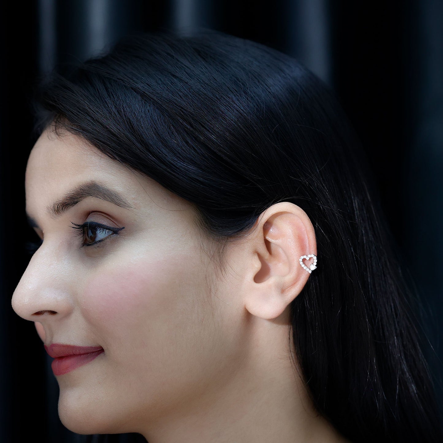 Diamond Heart Shape Cartilage Earring