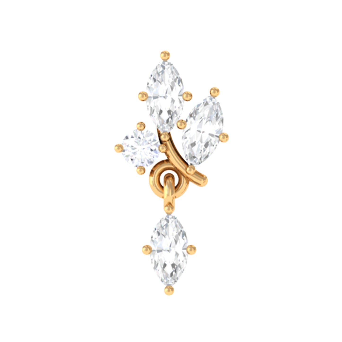 Marquise Moissanite Cartilage Dangle Earring