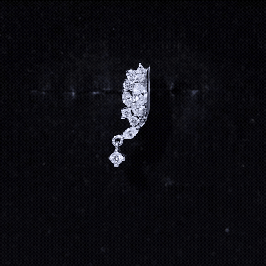 Unique Moissanite Wing Earring for Cartilage Piercing