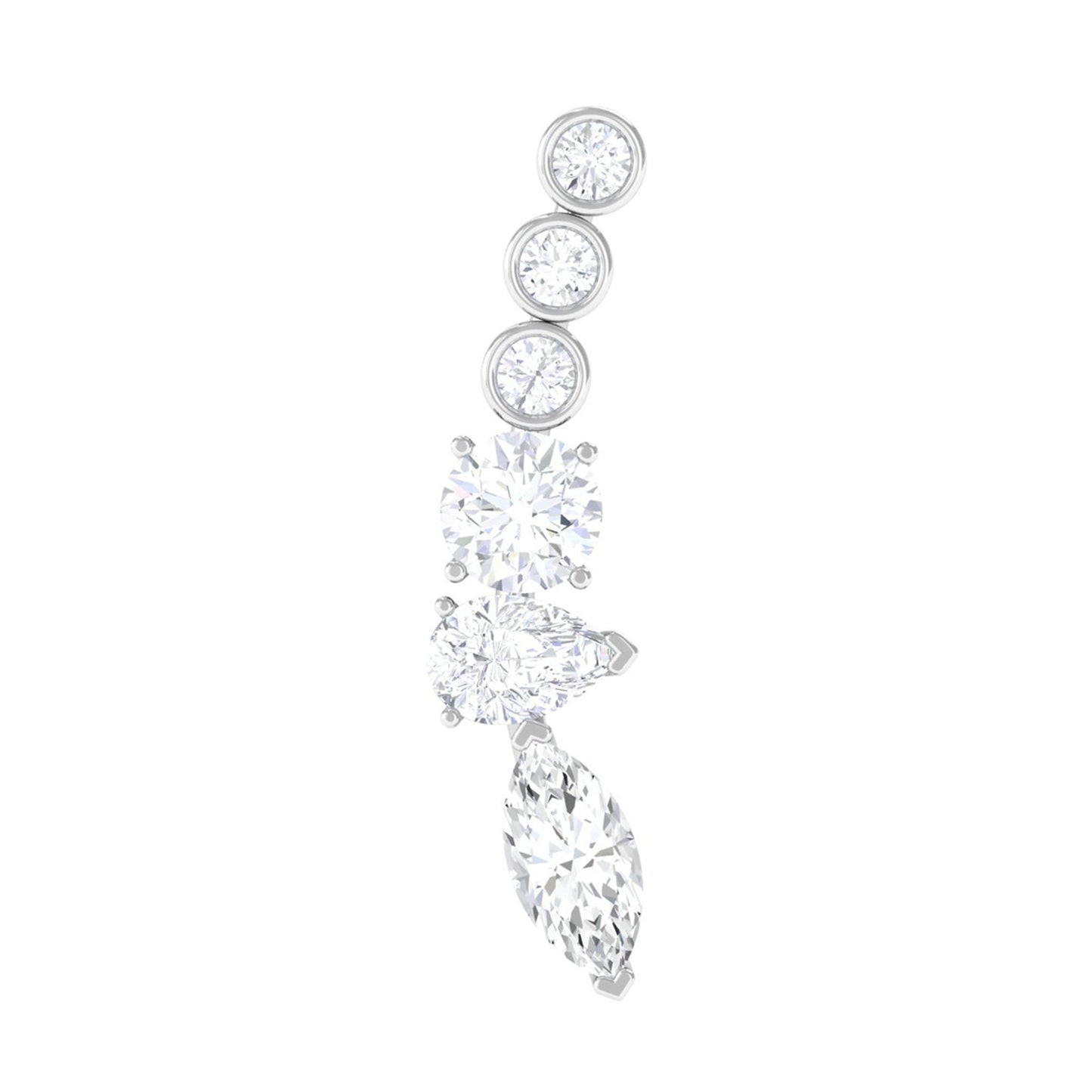 Certified Moissanite Designer Crawler Earring