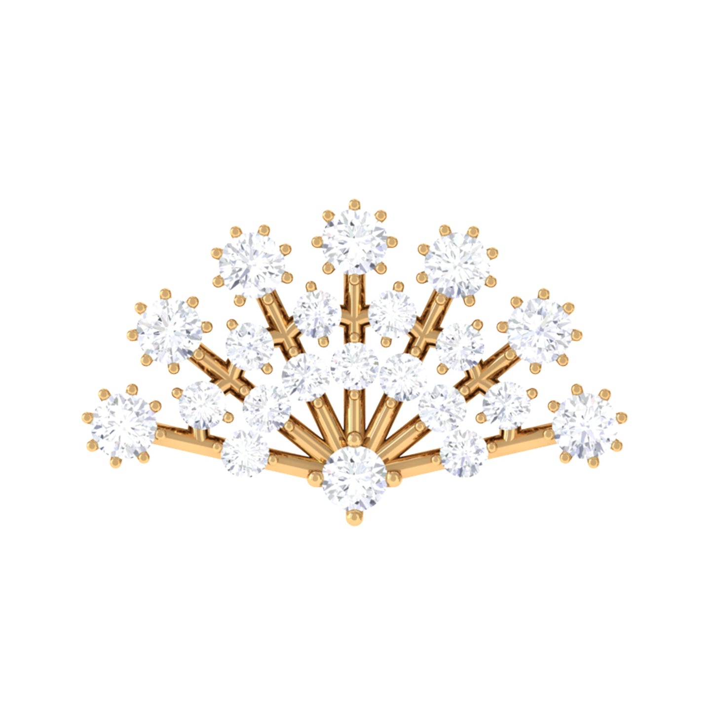 Moissanite Chinese Fan Shaped Cartilage Earring