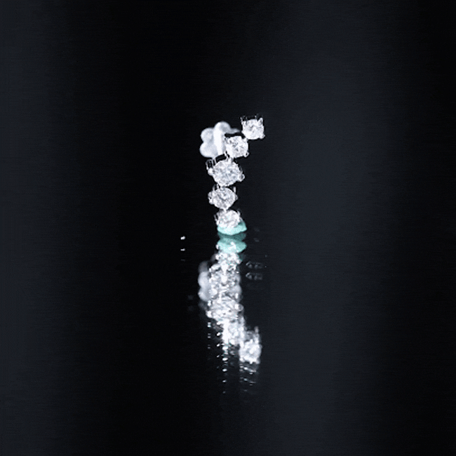 Graduated Style Diamond Crawler Earring for Women