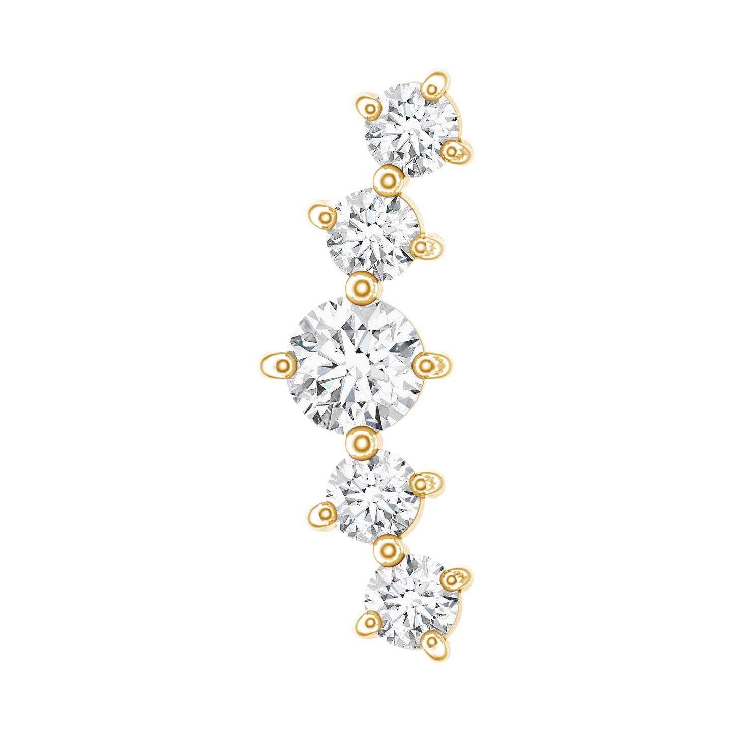 Graduated Style Diamond Crawler Earring for Women
