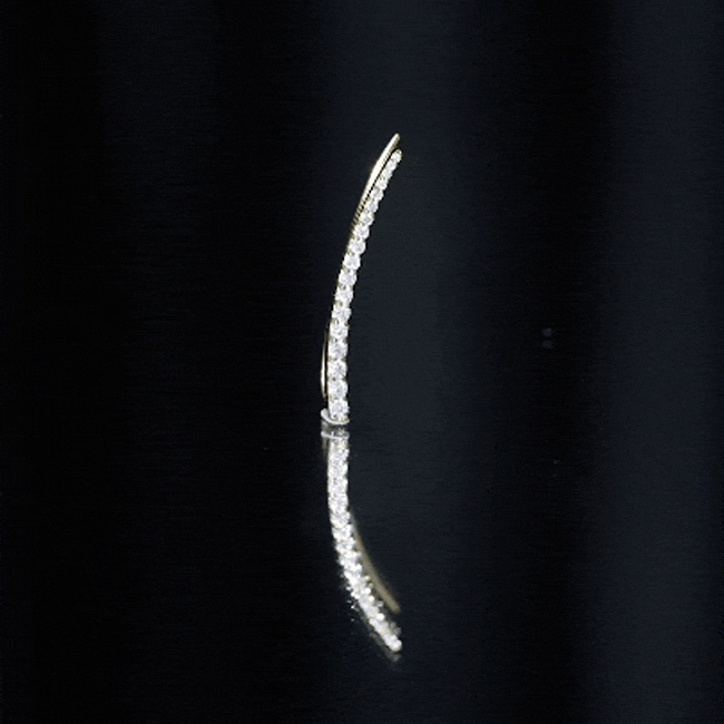 Minimalist Moissanite Curved Climber Earring
