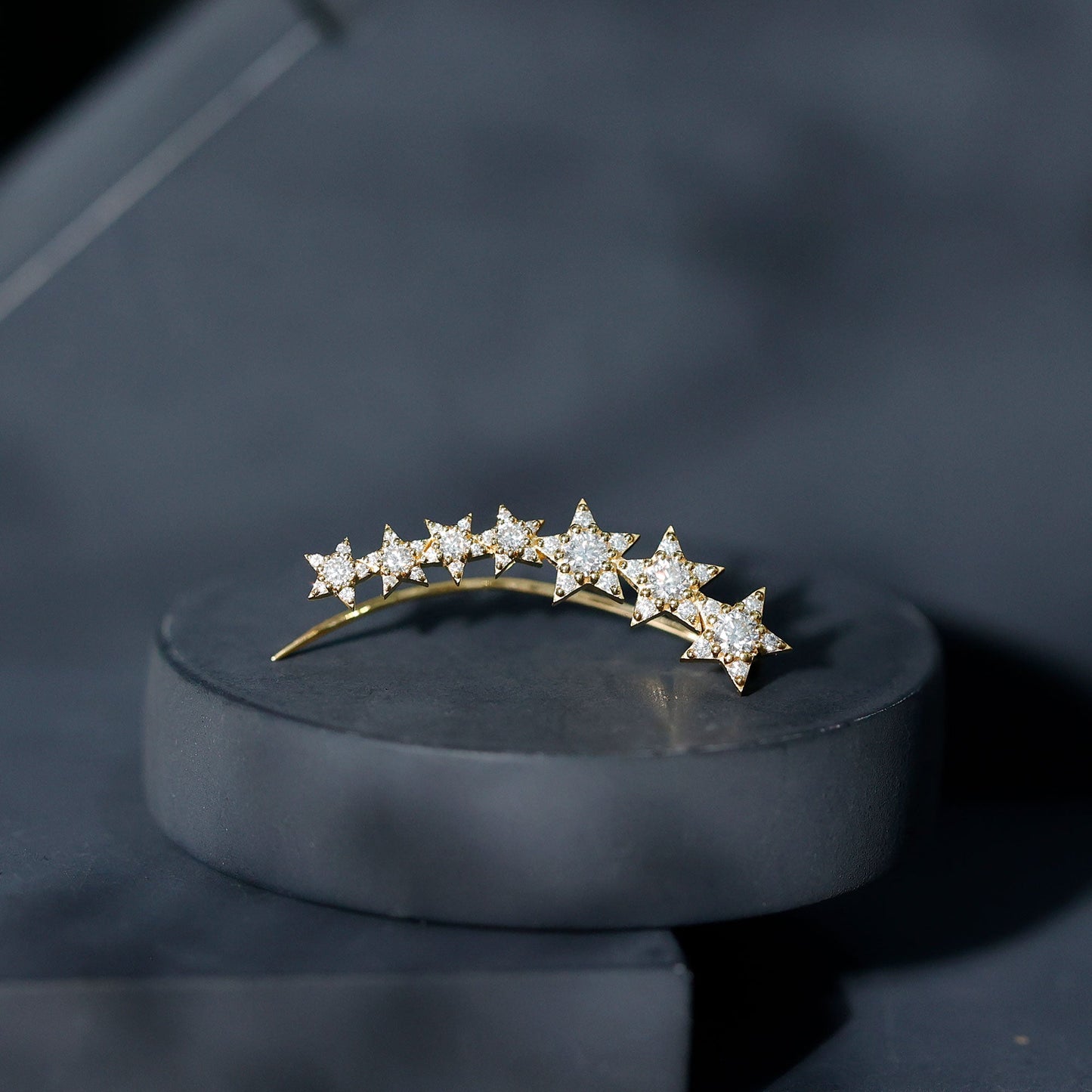 Moissanite Star Climber Earring for Cartilage Piercing