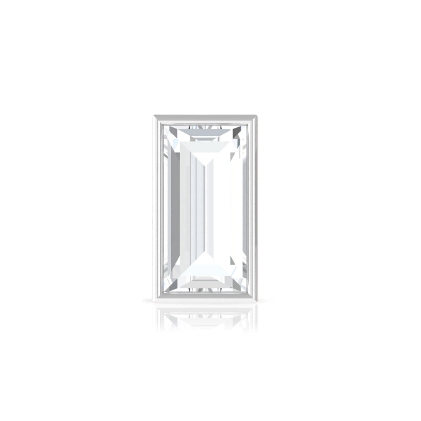 Baguette Diamond Tragus Earring in Bezel Setting
