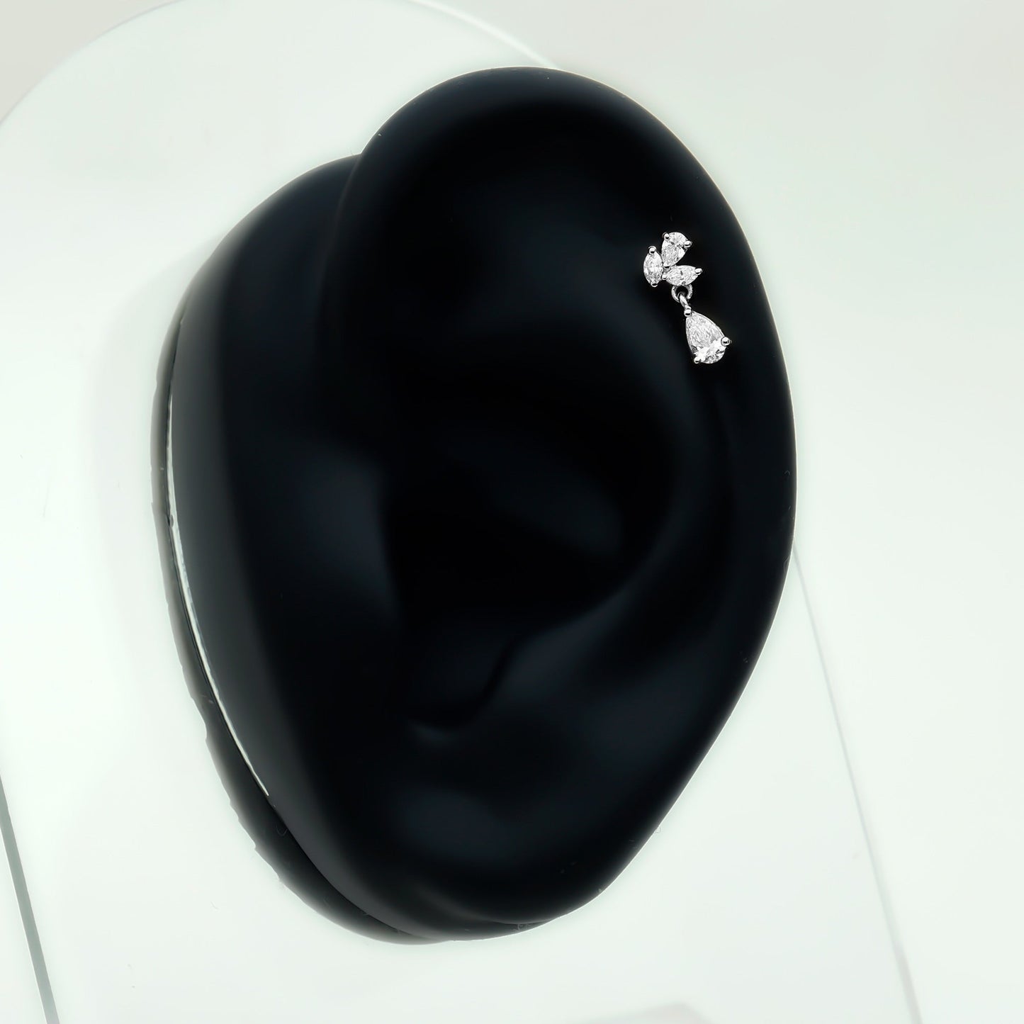 Natural Diamond Teardrop Cartilage Earring With Certificate