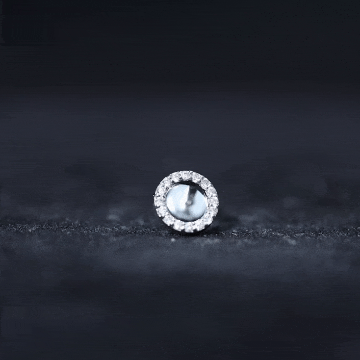 Minimal Moissanite Circle Helix Earring for Women