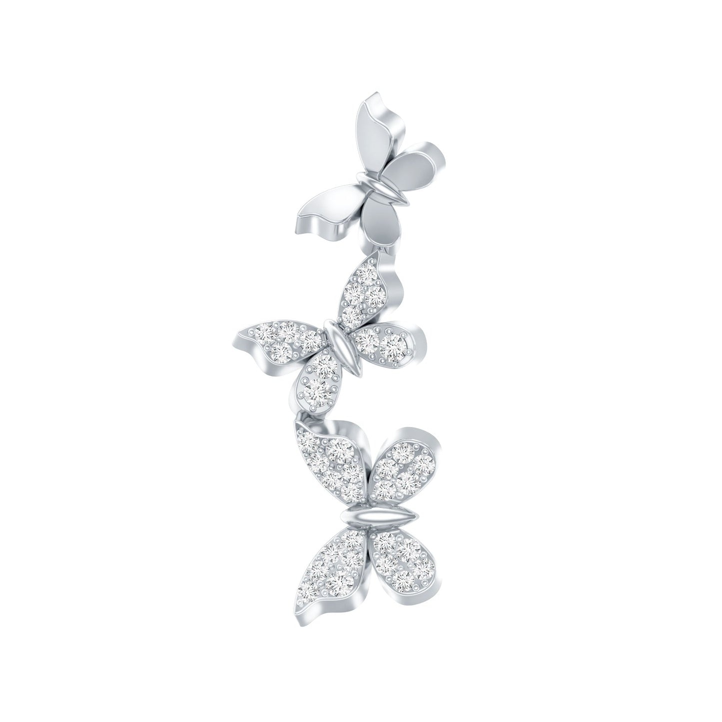 Moissanite Butterfly Climber Earring for Helix Piercing