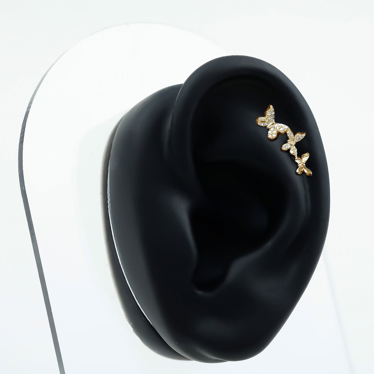 Moissanite Butterfly Climber Earring for Helix Piercing