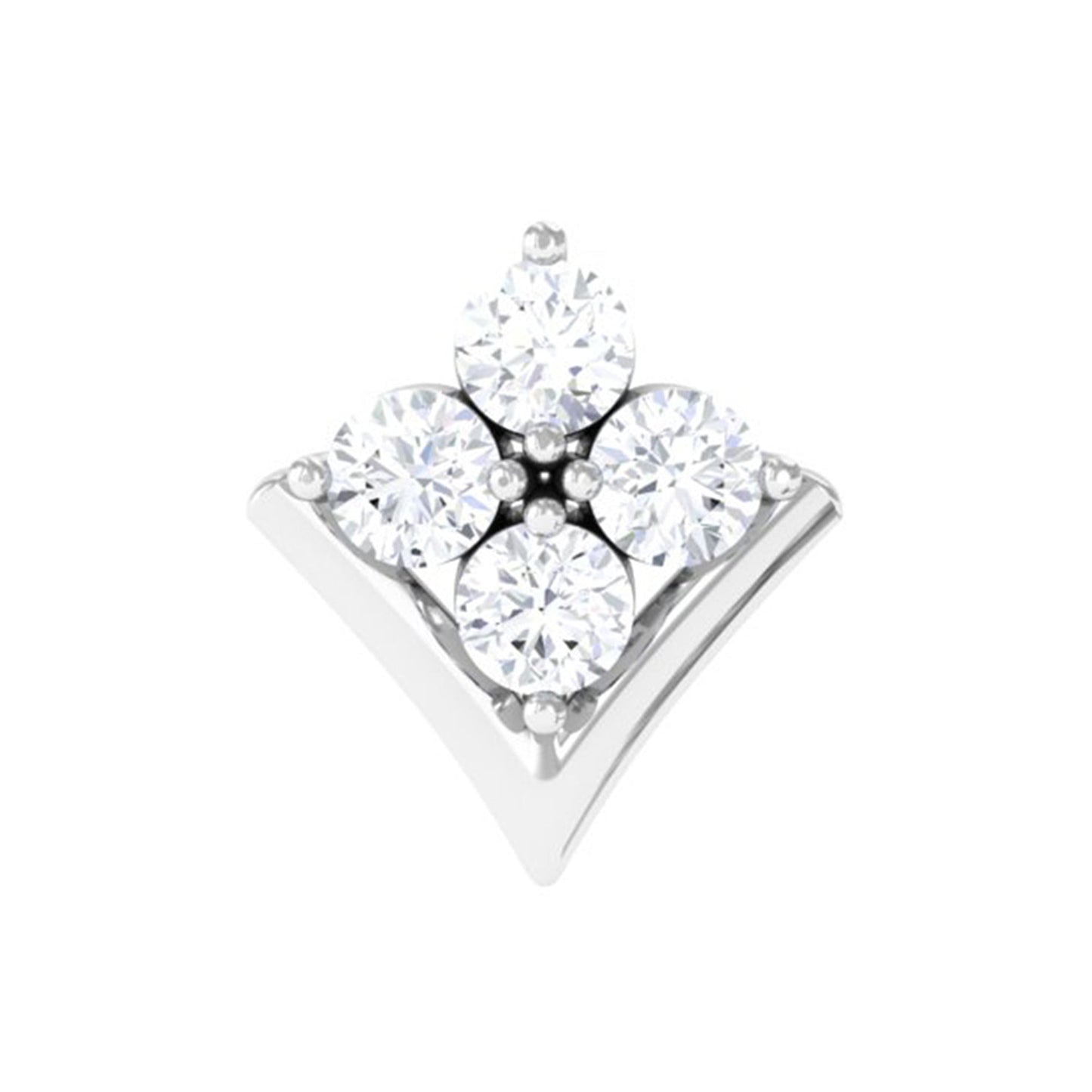 Certified Moissanite Floral Cluster Cartilage Earring