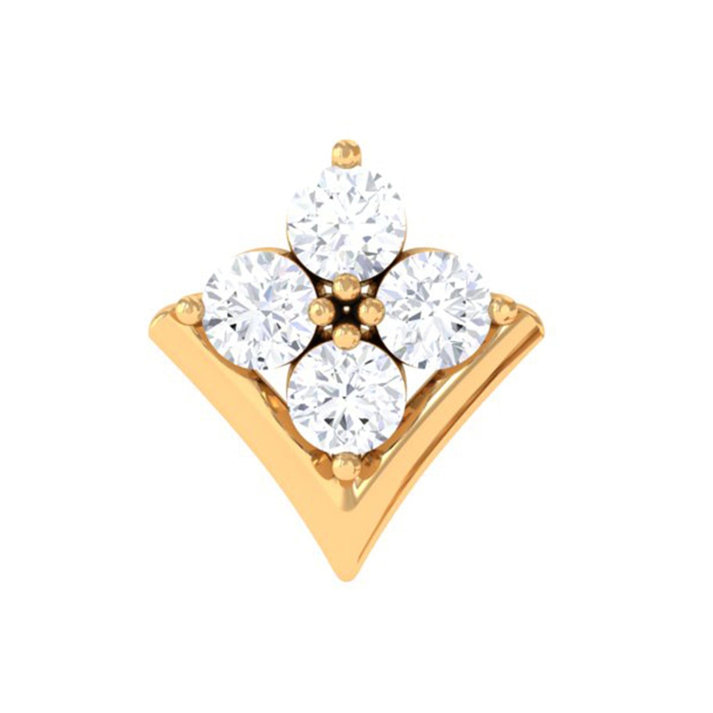 Certified Moissanite Floral Cluster Cartilage Earring