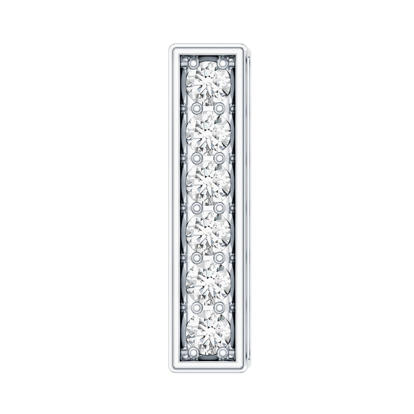 Round Moissanite Bar Earring for Cartilage Piercing