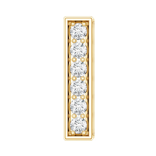 Round Moissanite Bar Earring for Cartilage Piercing