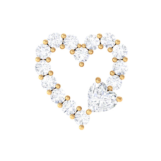 Certified Moissanite Heart Cartilage Earring