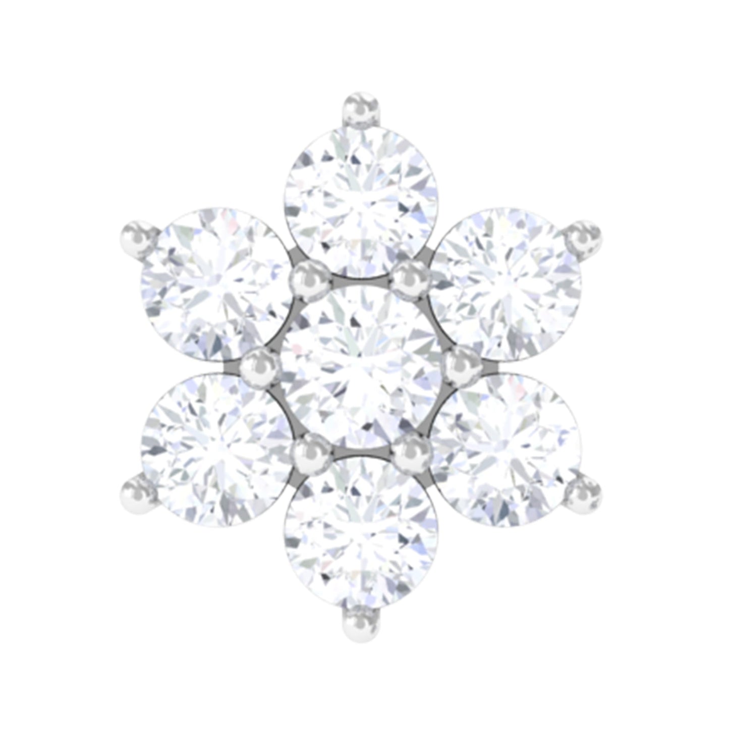 Tiny Moissanite Flower Cluster Earring for Conch Piercing