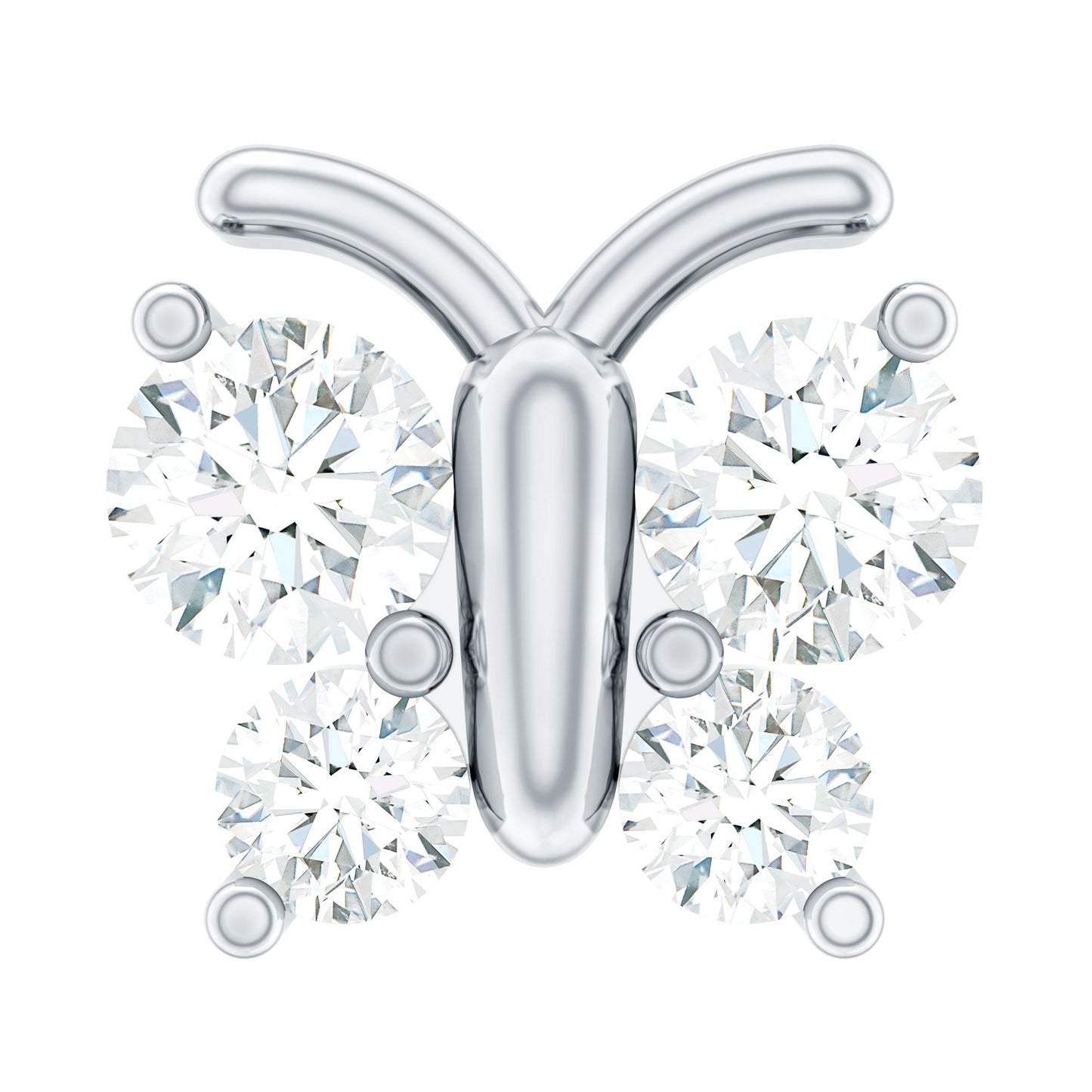 Natural Diamond Butterfly Earring for Cartilage Piercing