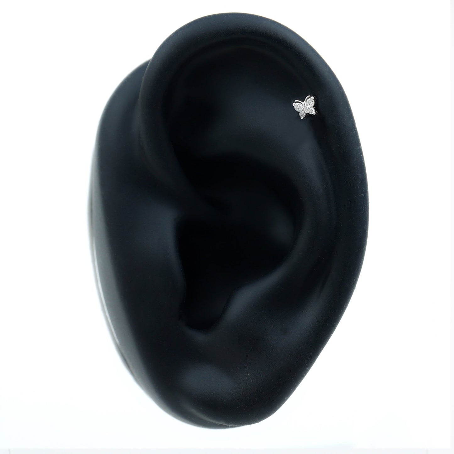 Natural Diamond Butterfly Earring for Cartilage Piercing