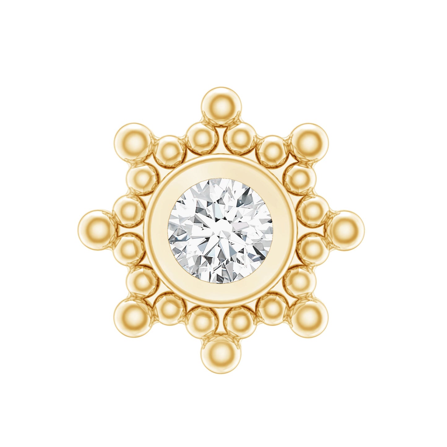Minimal Diamond Cartilage Earring Stud with Flat Back