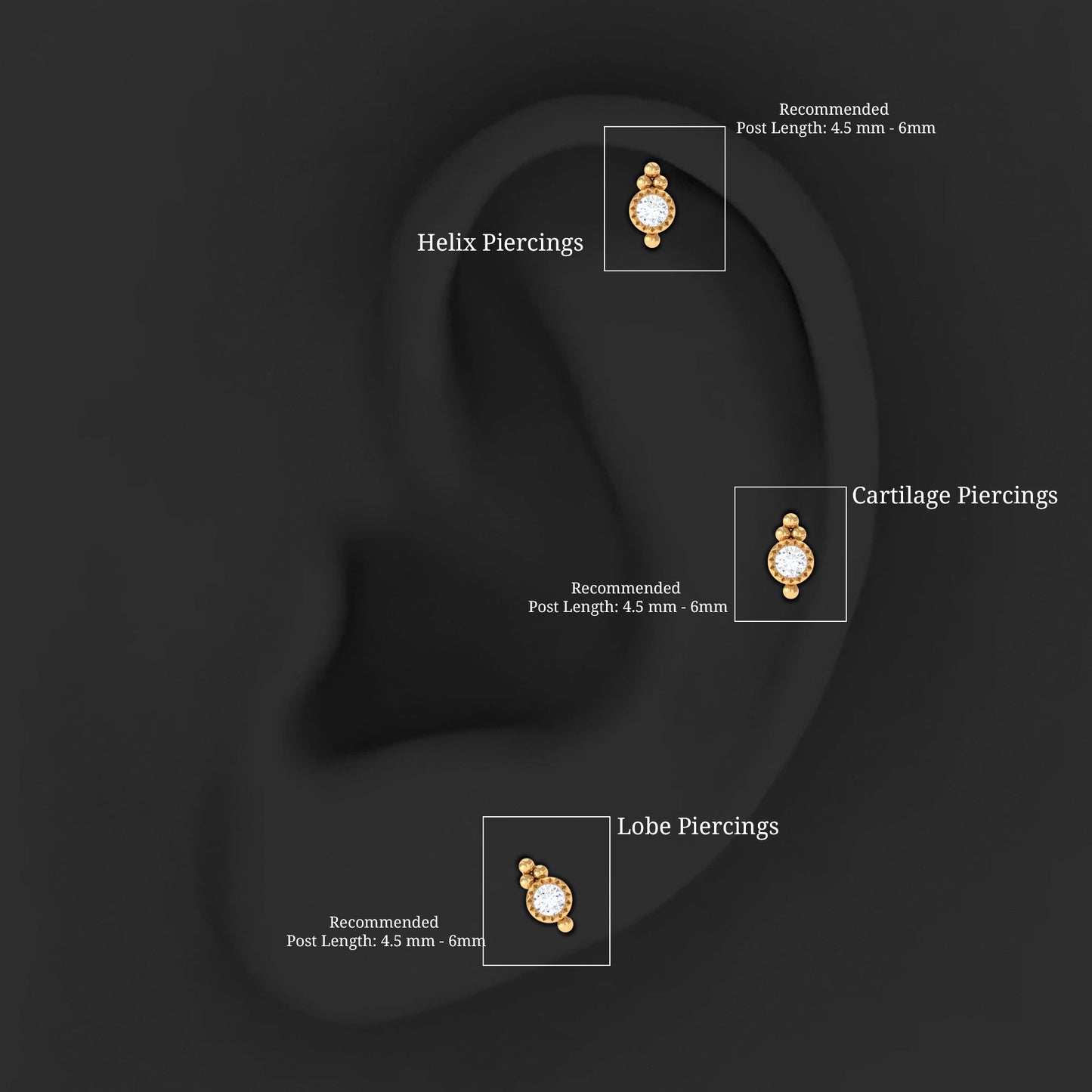 Natural Certified Diamond Conch Earring